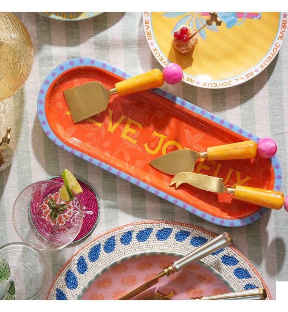 Planche de présentation des aliments, Orange, 100% MANGO WOOD