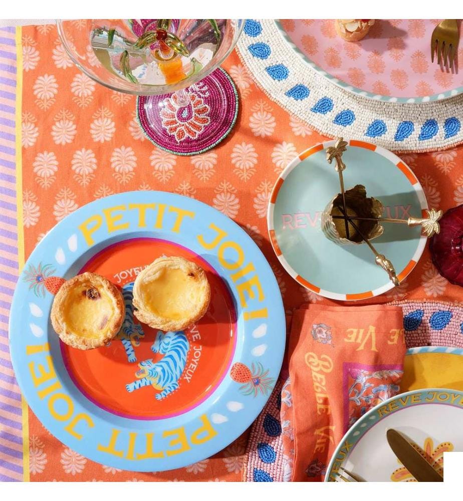 Planche de présentation des aliments, Orange, Bleu, 100% BOIS DE MANGO