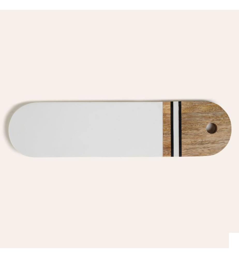 Planche de présentation des aliments, Naturel, Blanc, 100% BOIS DE MANGO