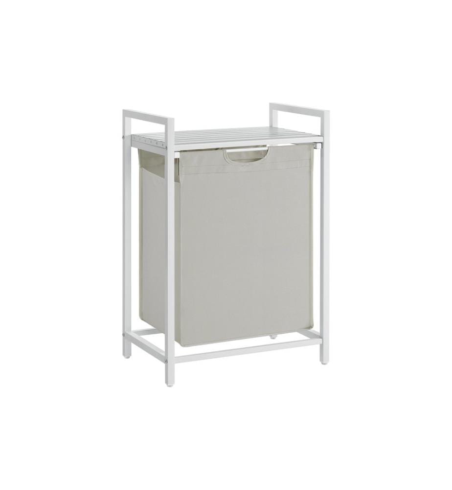 VASAGLE - Corbeille à linge avec tablette 65 l, Blanc