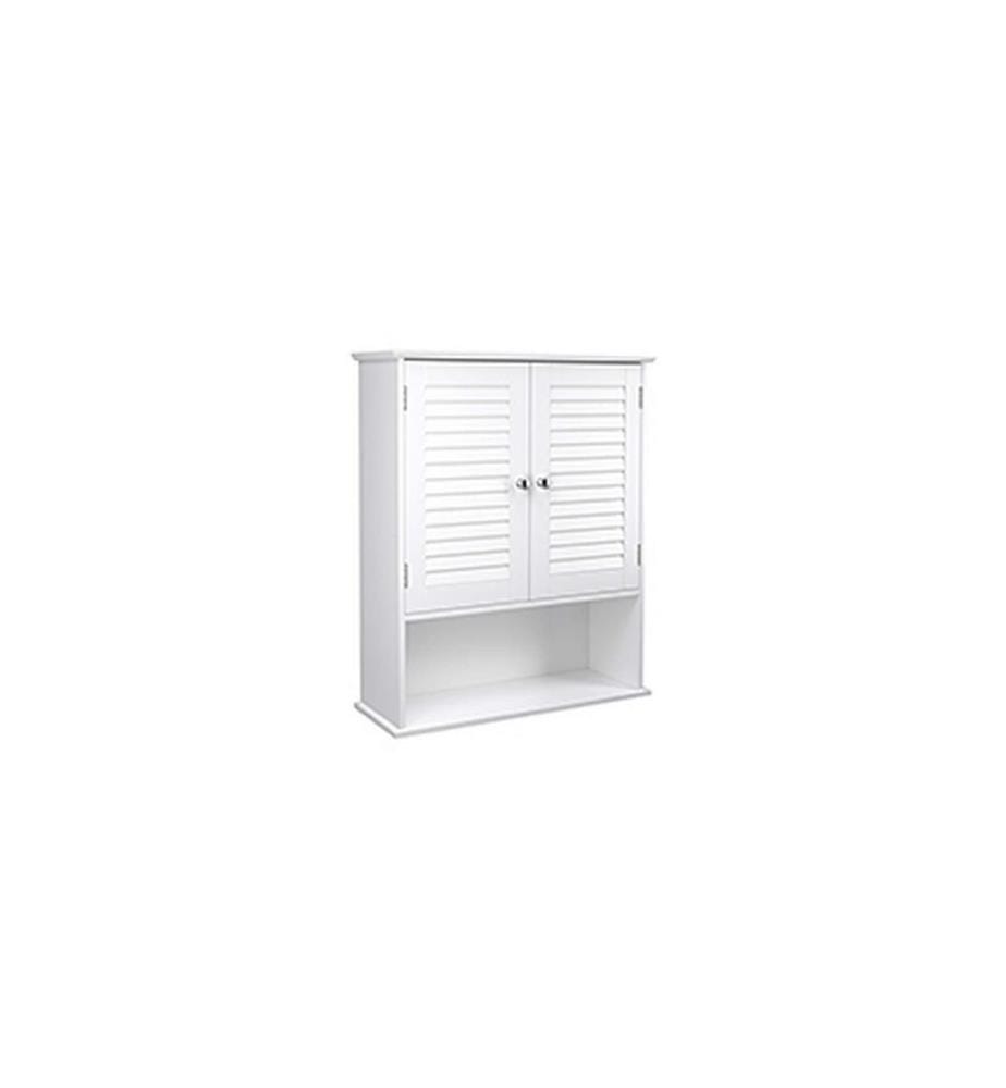 VASAGLE - Étagère de salle de bain avec double porte 20 x 70 cm, Blanc