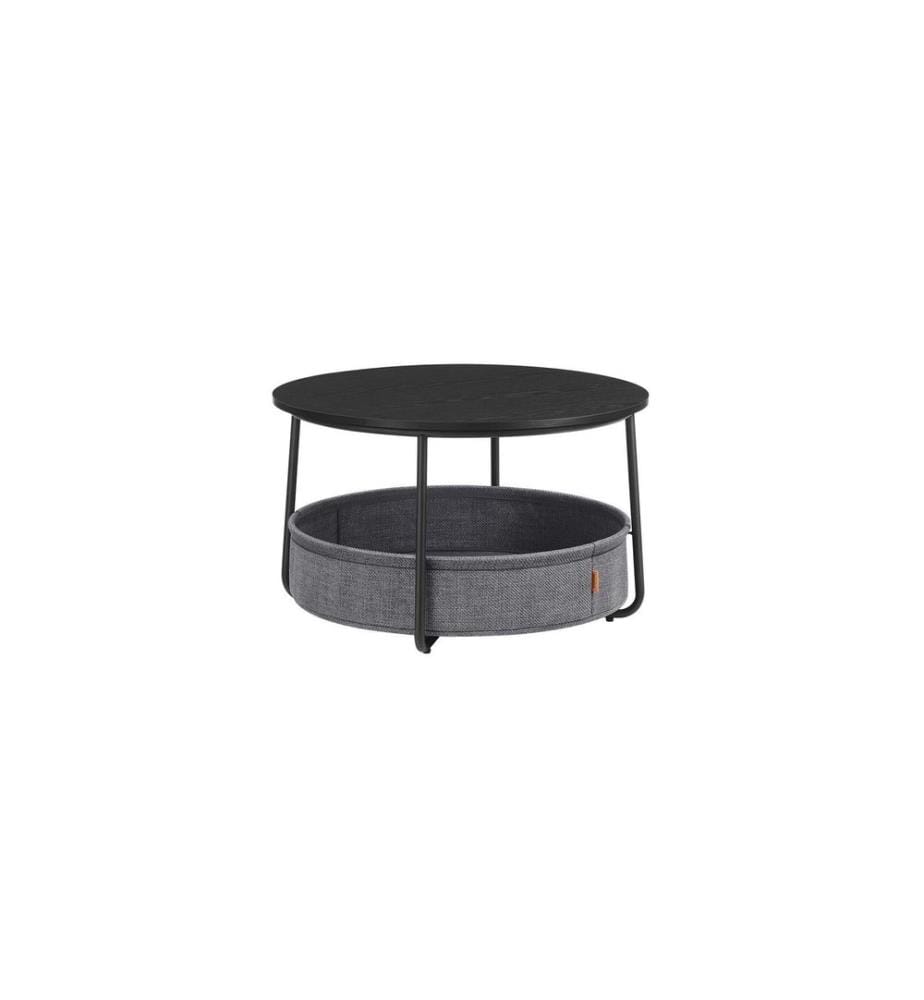 VASAGLE - Table basse 75 x 45 cm, Noir/Gris