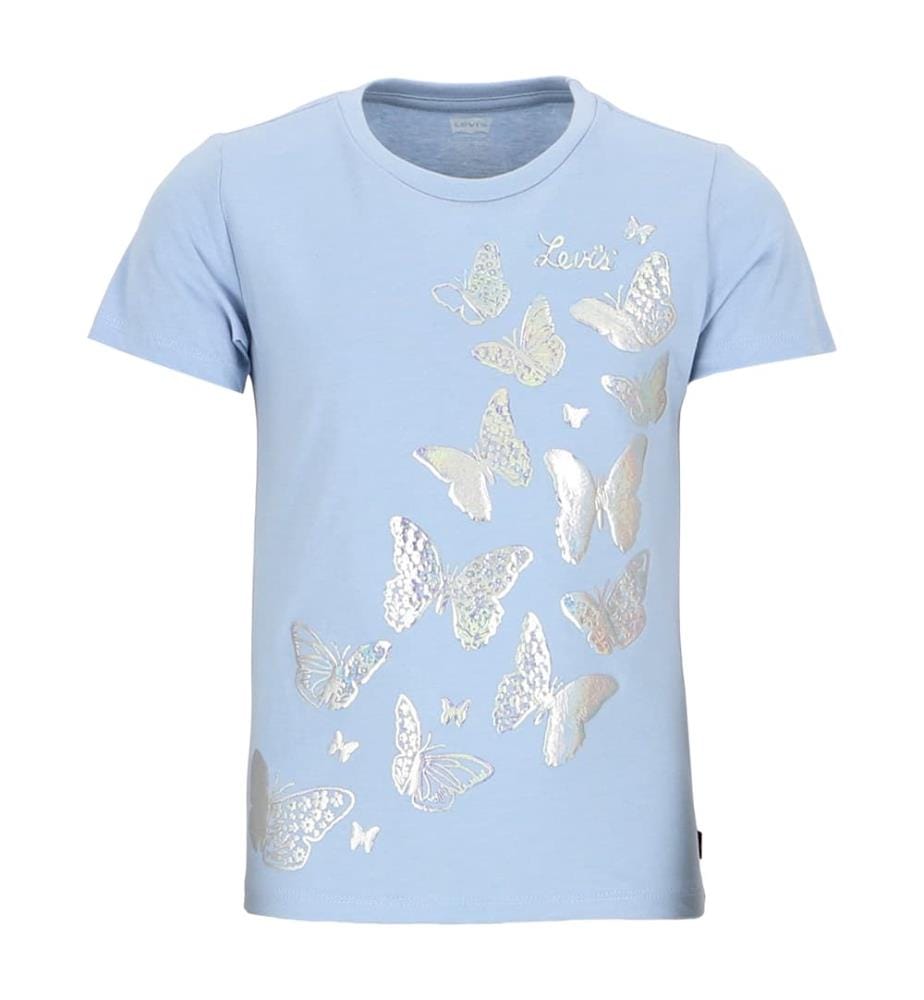 T-shirt avec Motif Papillon - Bleu