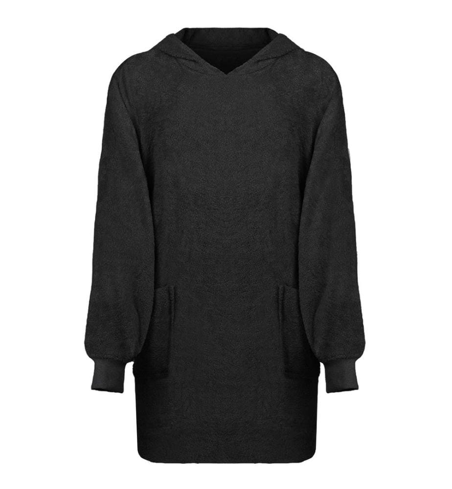 Sweat à capuche couverture KINN Noir L Coton