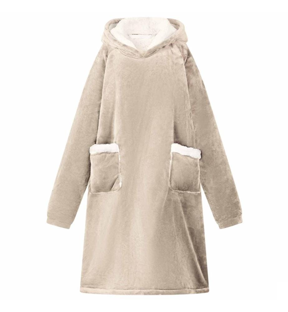 Sweat à capuche couverture Beige M Polaire et flanelle
