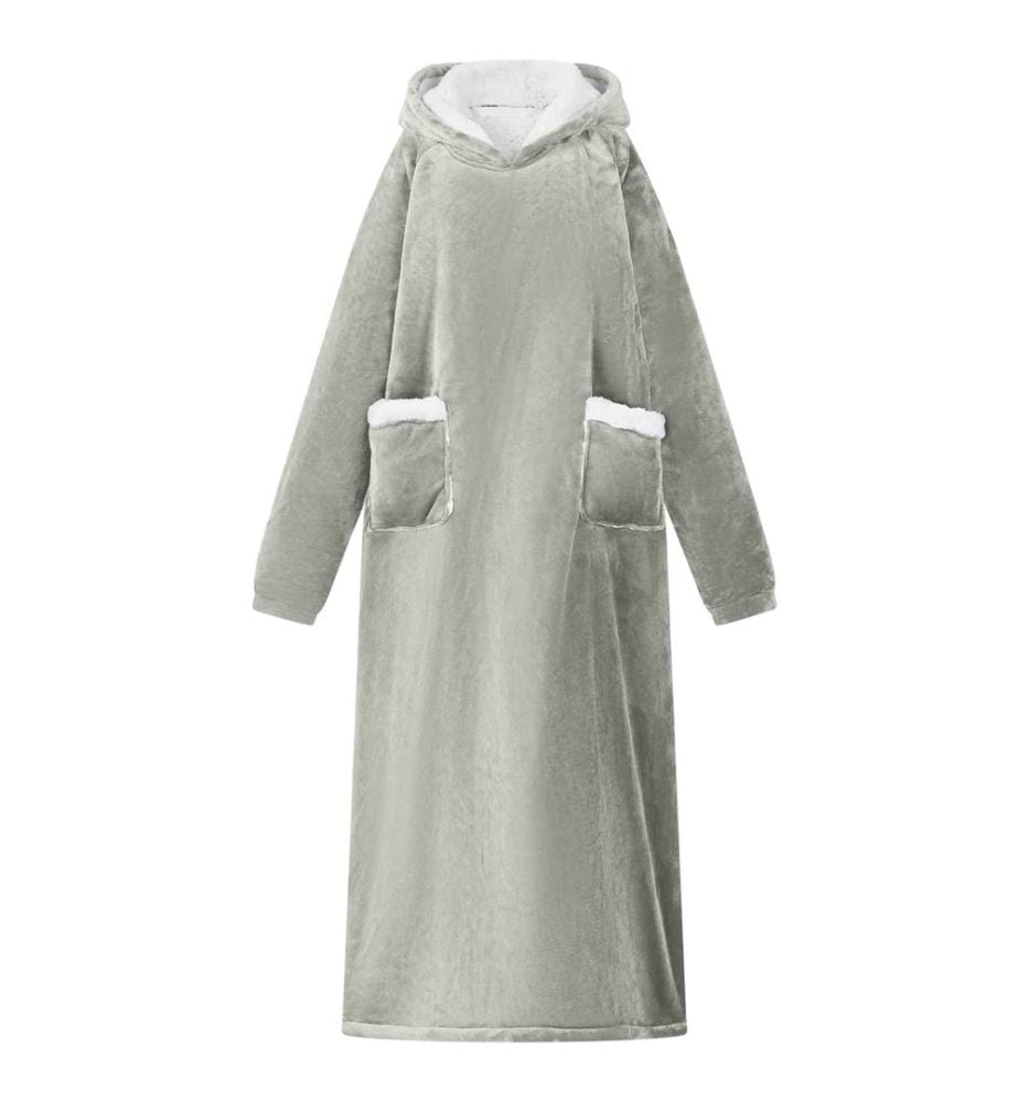 Sweat à capuche couverture Gris L Polaire et flanelle