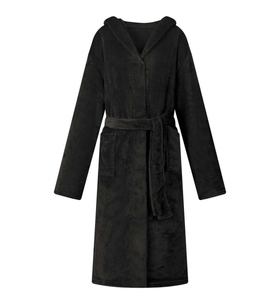 Peignoir avec capuche Noir xxxl Flanelle