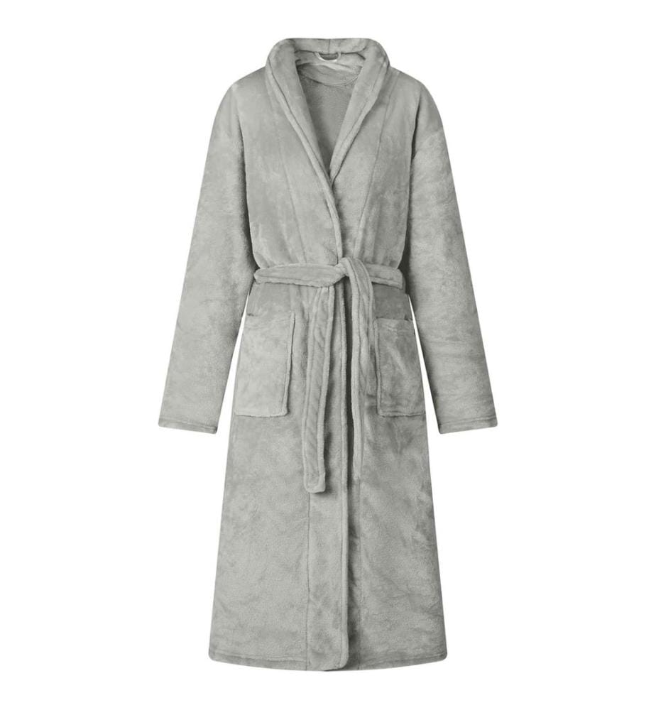 Robe de bain sans capuche Gris xxxl Flanelle