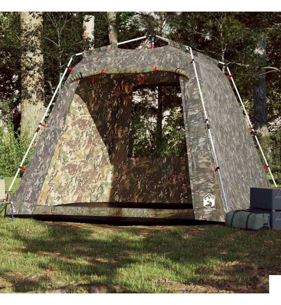 Tente de pêche 4 personnes camouflage libération rapide