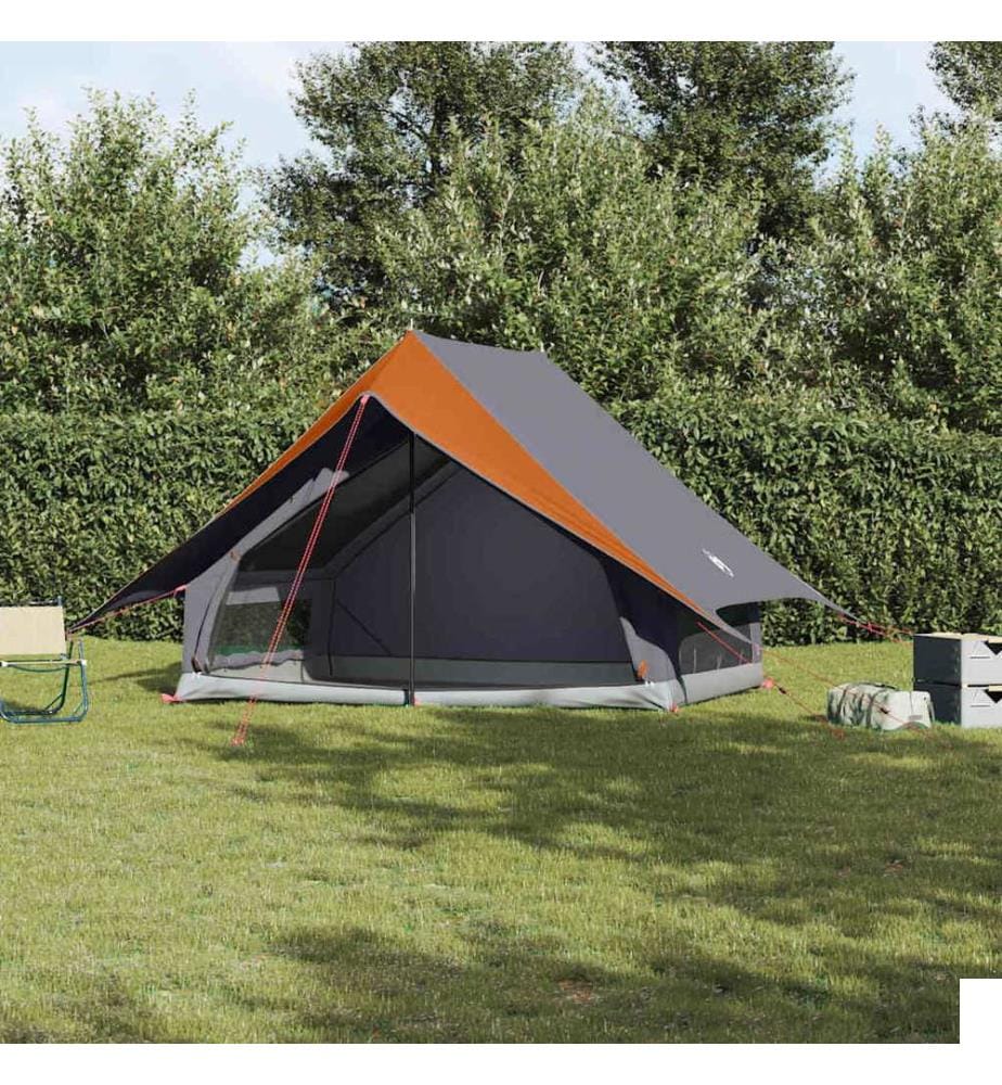 Tente familiale avec toit Gris et orange 315 x 286 x 200 cm