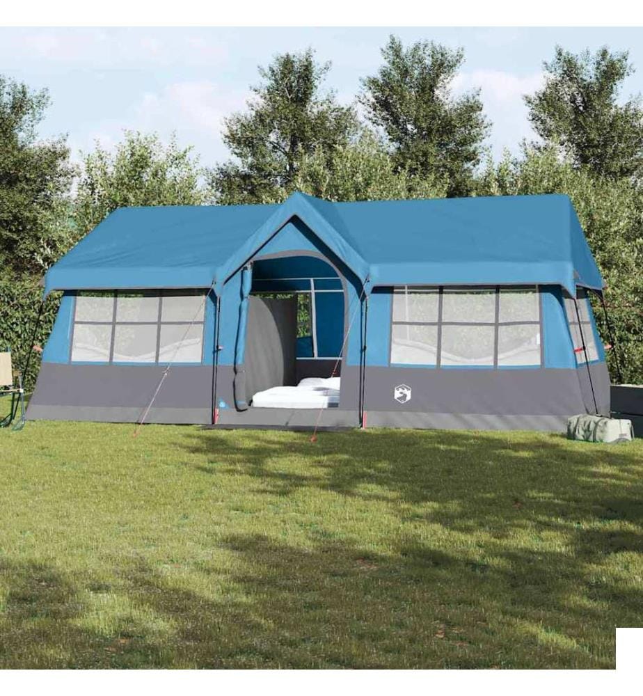 Tente familiale avec toit Bleu et gris 622 x 295 x 238 cm