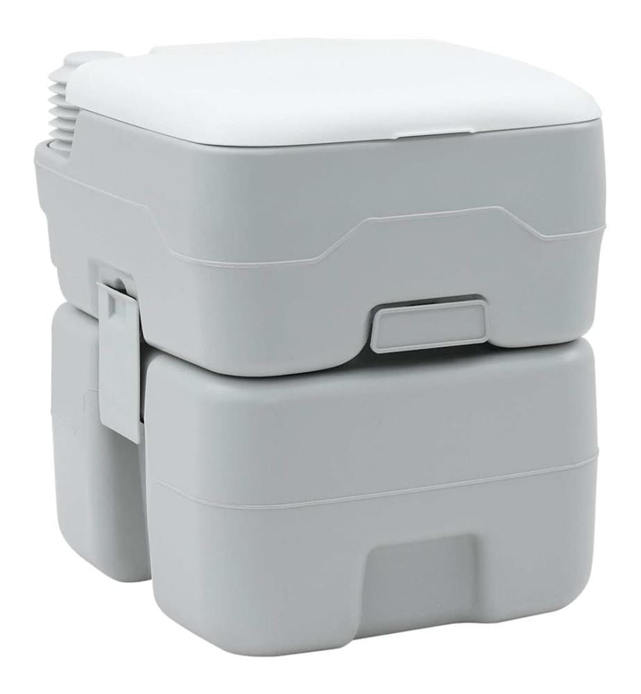 Toilette de Camping Gris et blanc 41,5 x 36,5 x 42 cm