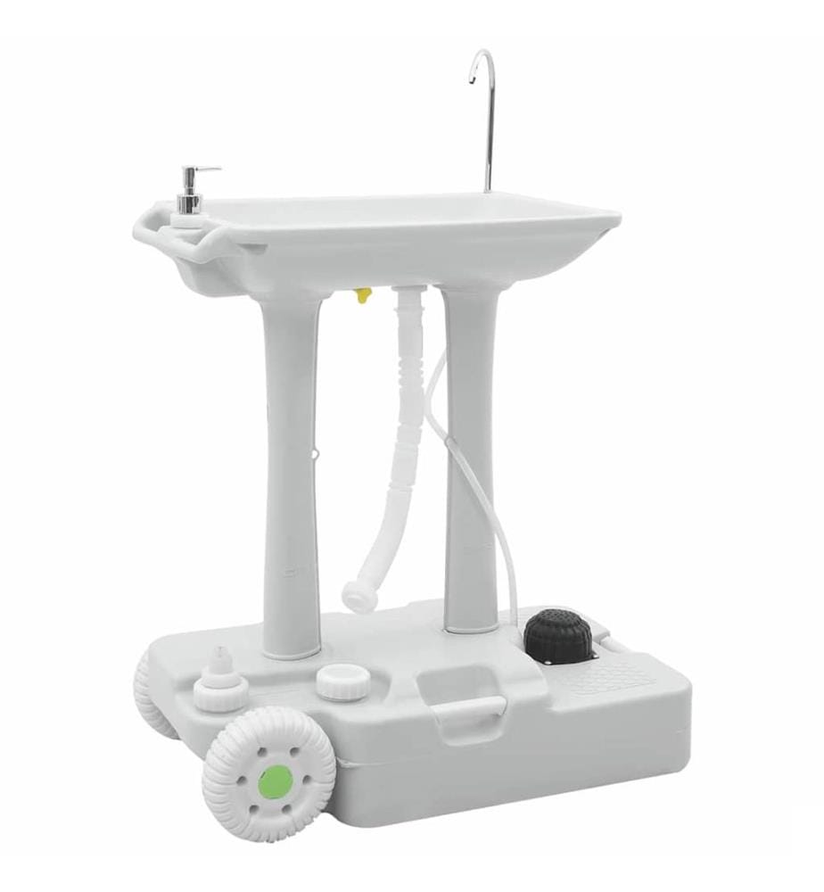 Stand de lavage des mains de camping avec roues Gris