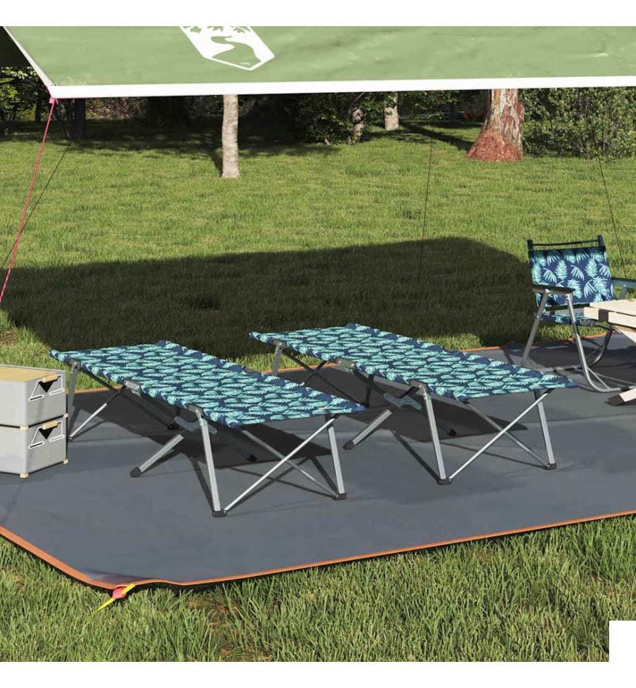 Lit de camping pliant 2 pcs Foret 194 x 62,5 x 42,5 cm