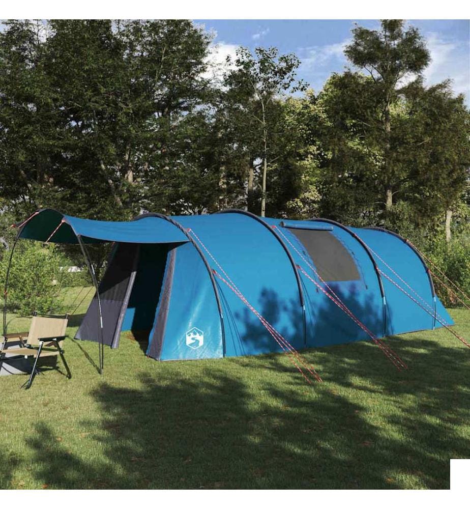 Tente tunnel 4 personnes Bleu et gris 740 x 370 x 220 cm