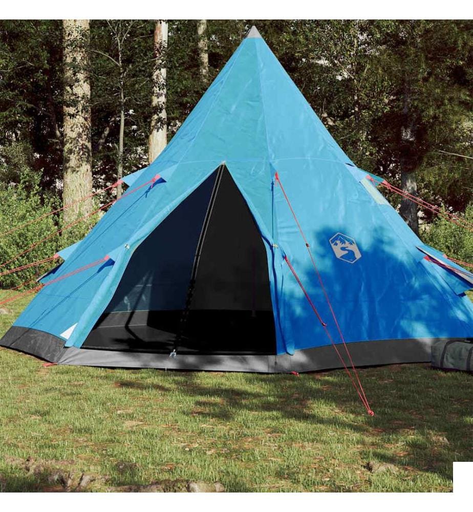Tente de camping tipi 4 personnes bleu imperméable
