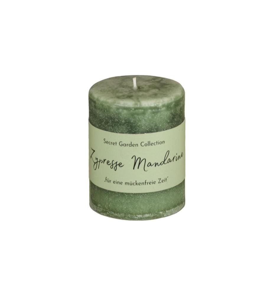 SCHULTHESS KERZEN - Bougie cylindrique Secret Garden Cyprès Mandarin 8 cm