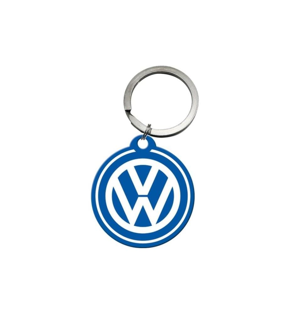 NOSTALGIC ART - Porte-clés VW Ø 4 cm, Bleu/Blanc