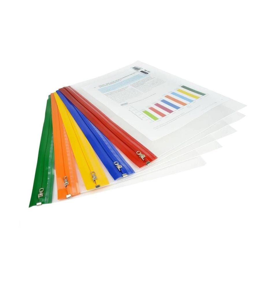 RAPESCO - Sachet zippé A5 avec fermeture métallique 5 pièces