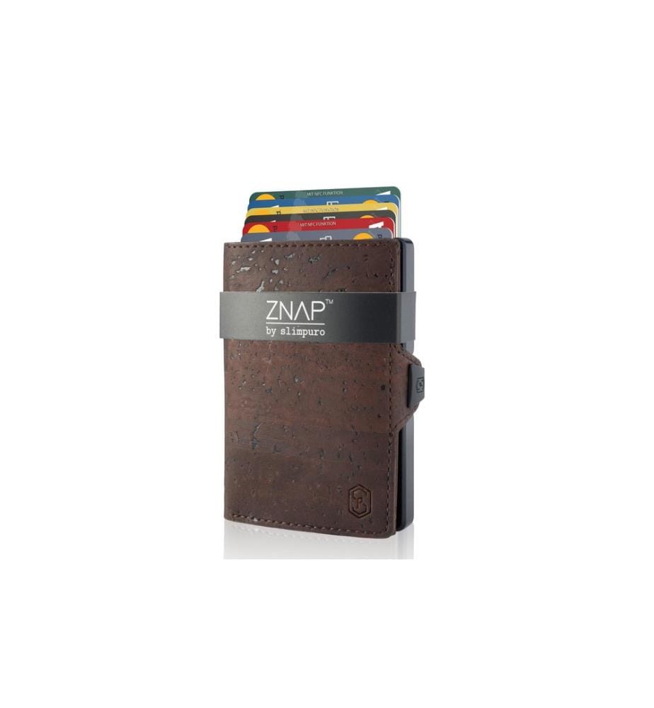 ZNAP - Portefeuille Slim Wallet Cork Brown, 8 s