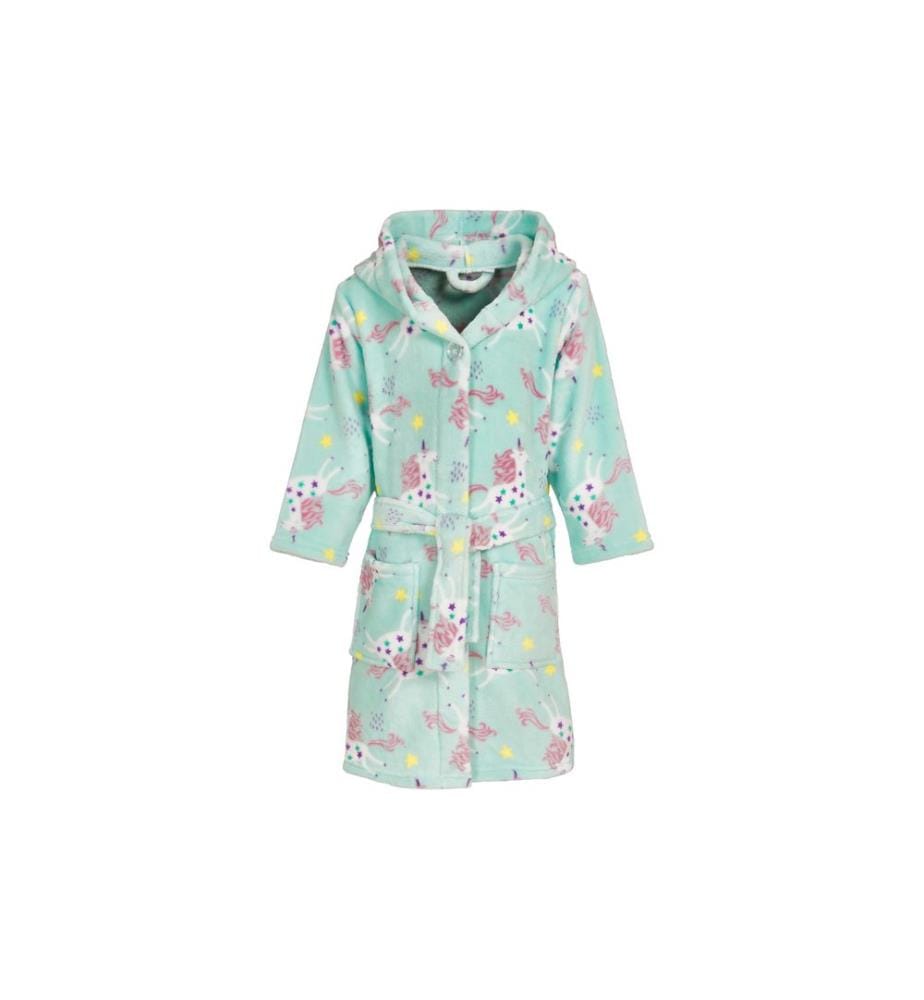 PLAYSHOES - Peignoir polaire licorne menthe taille 122/128