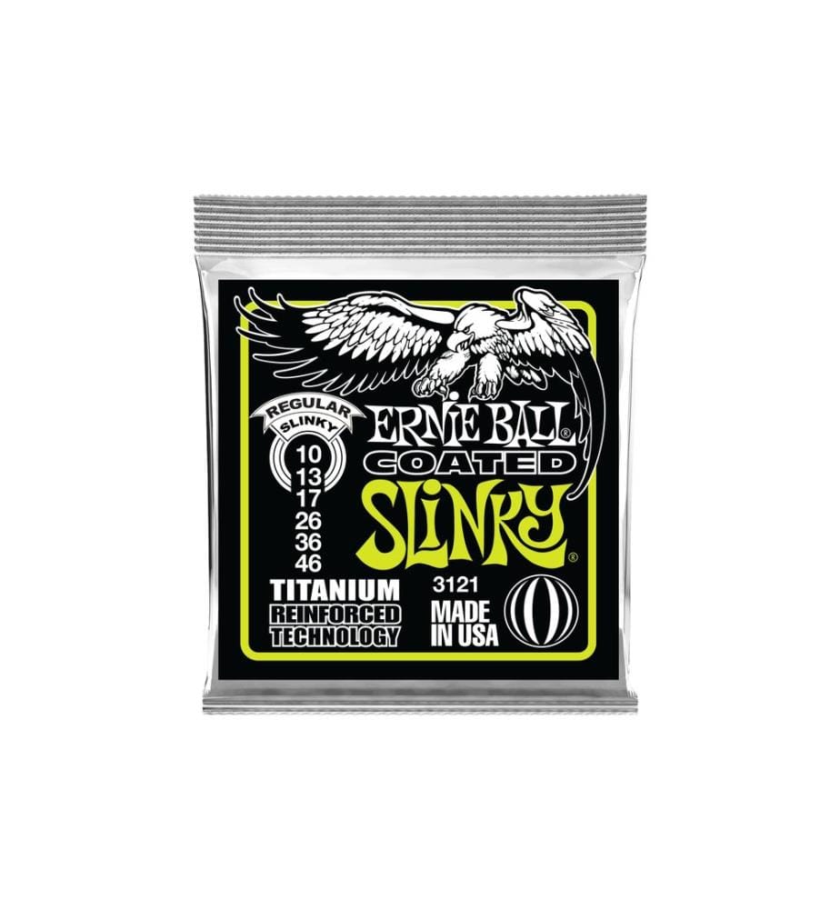 Ernie Ball - Cordes de guitare 3121 Slinky Coated Titanium  Regular 10-46