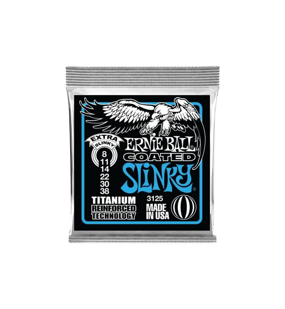 Ernie Ball - Cordes de guitare 3125 Slinky Coated Titanium  Extra 08-38