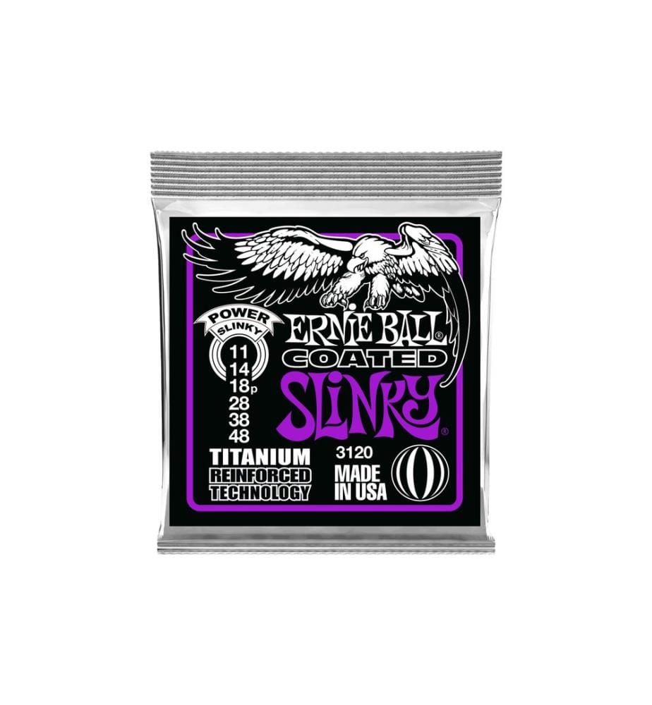 Ernie Ball - Cordes de guitare 3120 Slinky Coated Titanium  Power 11-48