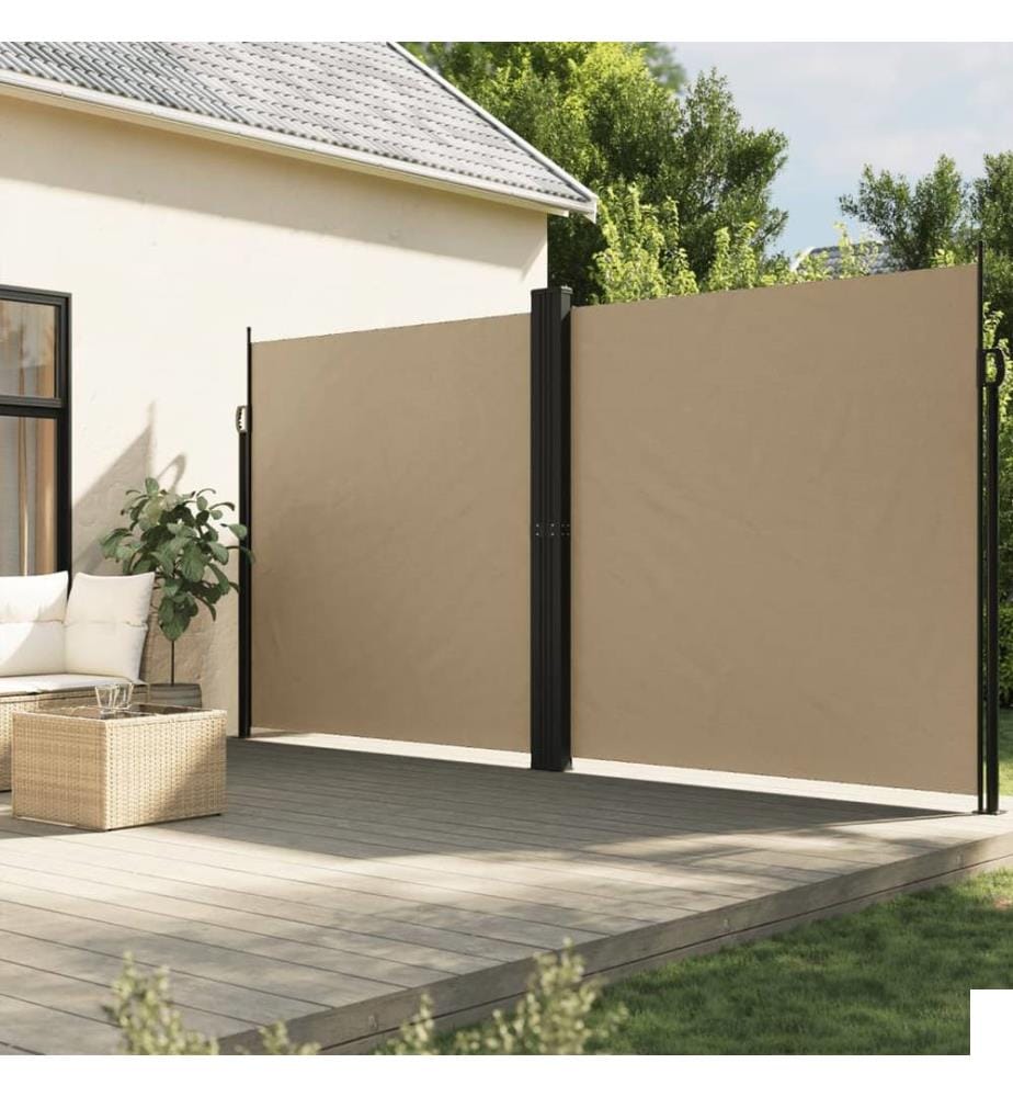 Auvent latéral rétractable beige 220x1200 cm