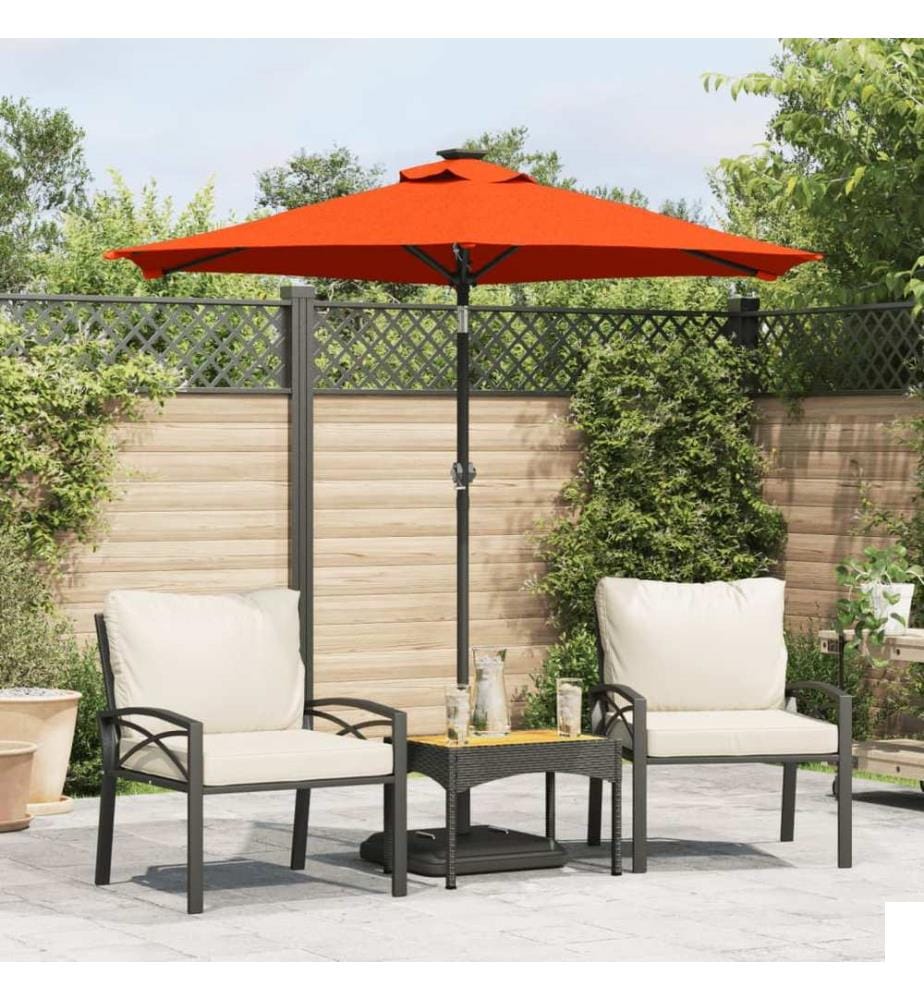 Parasol de jardin avec mât en acier terre cuite 225x225x212 cm