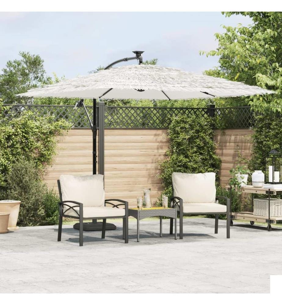 Parasol de jardin avec mât en acier blanc 269x269x235 cm