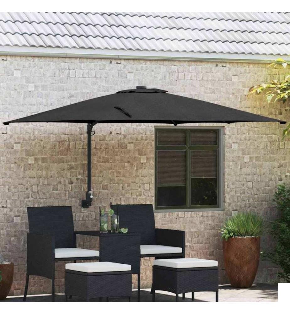 Parasol de jardin Noir 248,5 x 247,5 x 160 cm