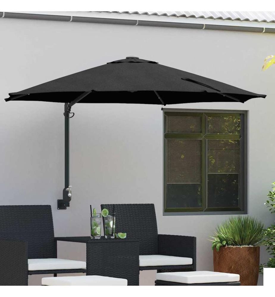 Parasol de jardin Noir 248 x 248 x 148 cm Polyester et Acier