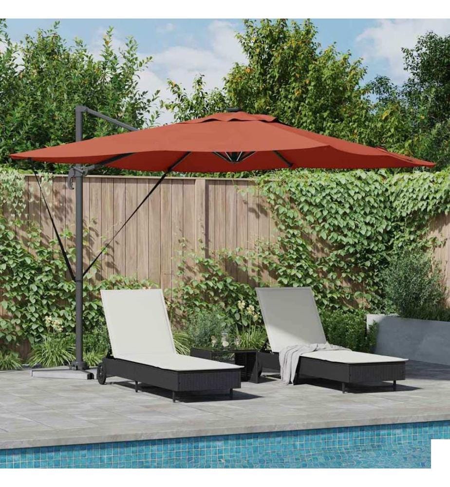 Parasol Terre cuite 286 x 284 x 270 cm Aluminium et polyester