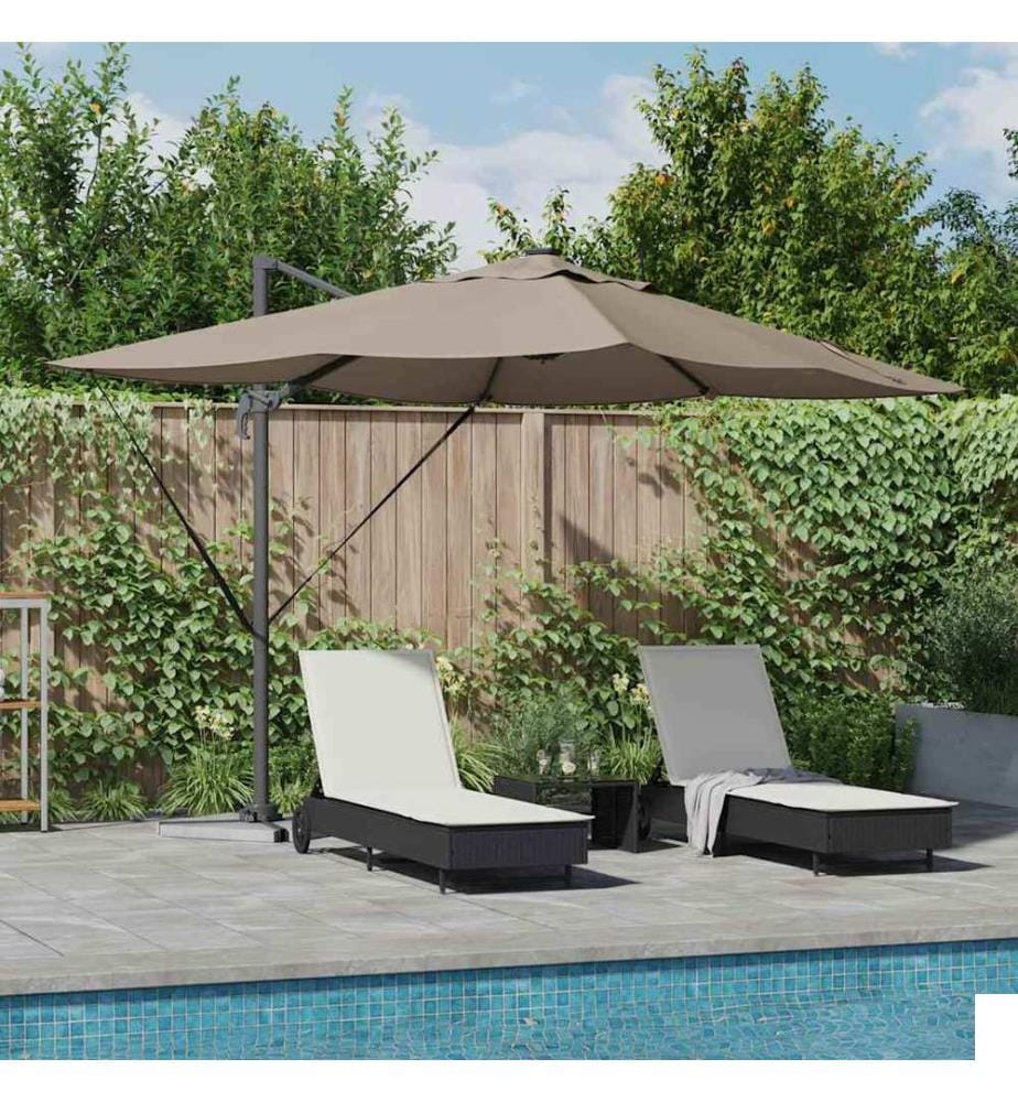 Parasol Taupe 352 x 251 x 265 cm Polyester et Aluminium