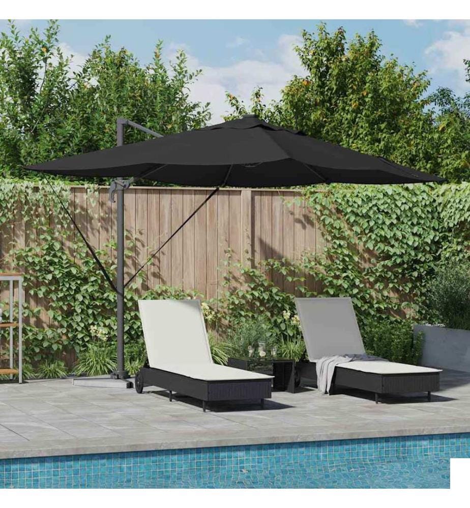Parasol Noir 352 x 251 x 265 cm Polyester et Aluminium