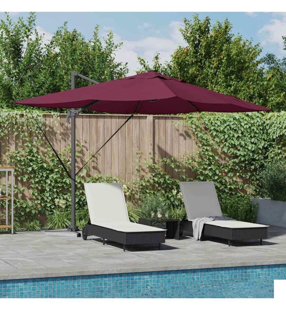 Parasol Bordeaux 352 x 251 x 265 cm Polyester et Aluminium
