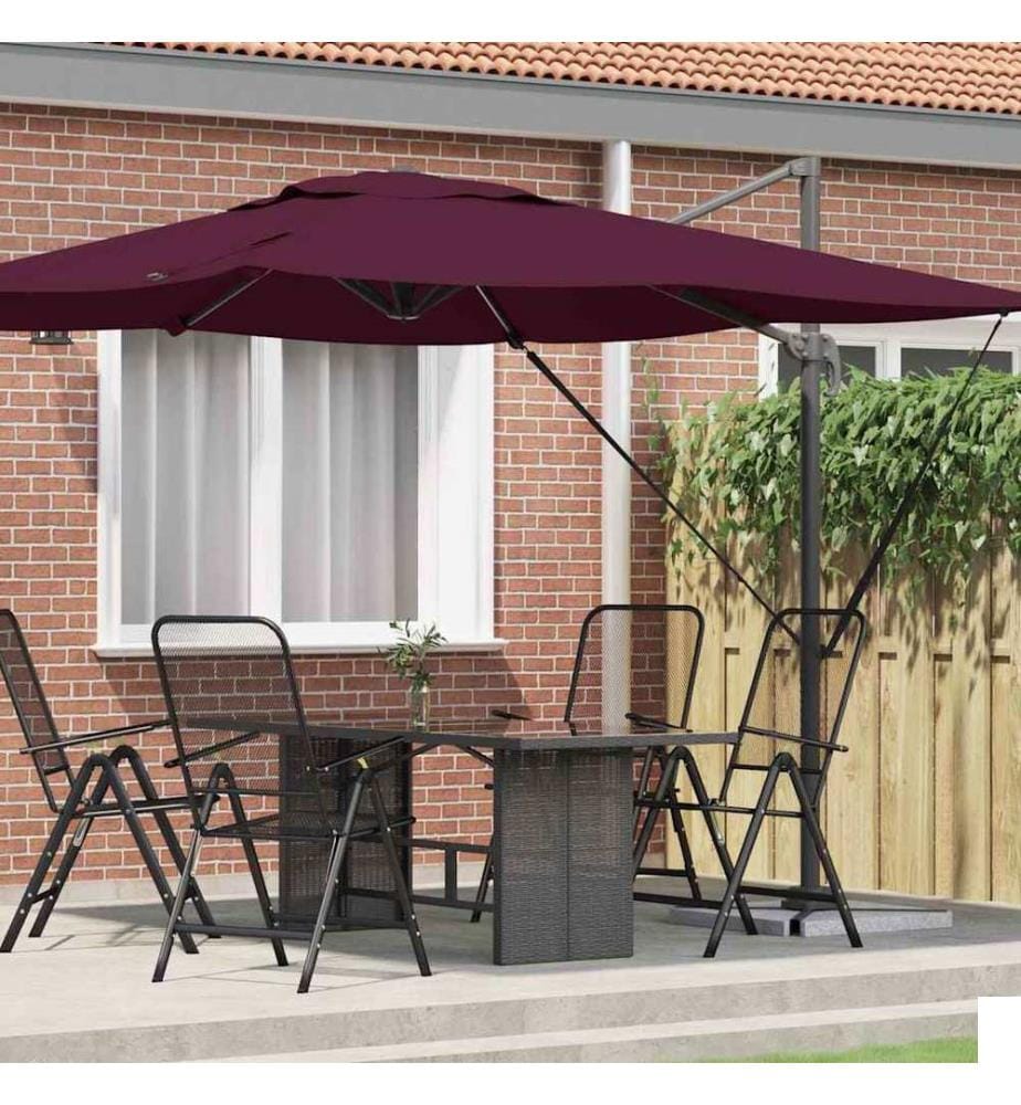 Parasol Roma Rouge 286 x 284 x 265 cm Aluminium et polyester