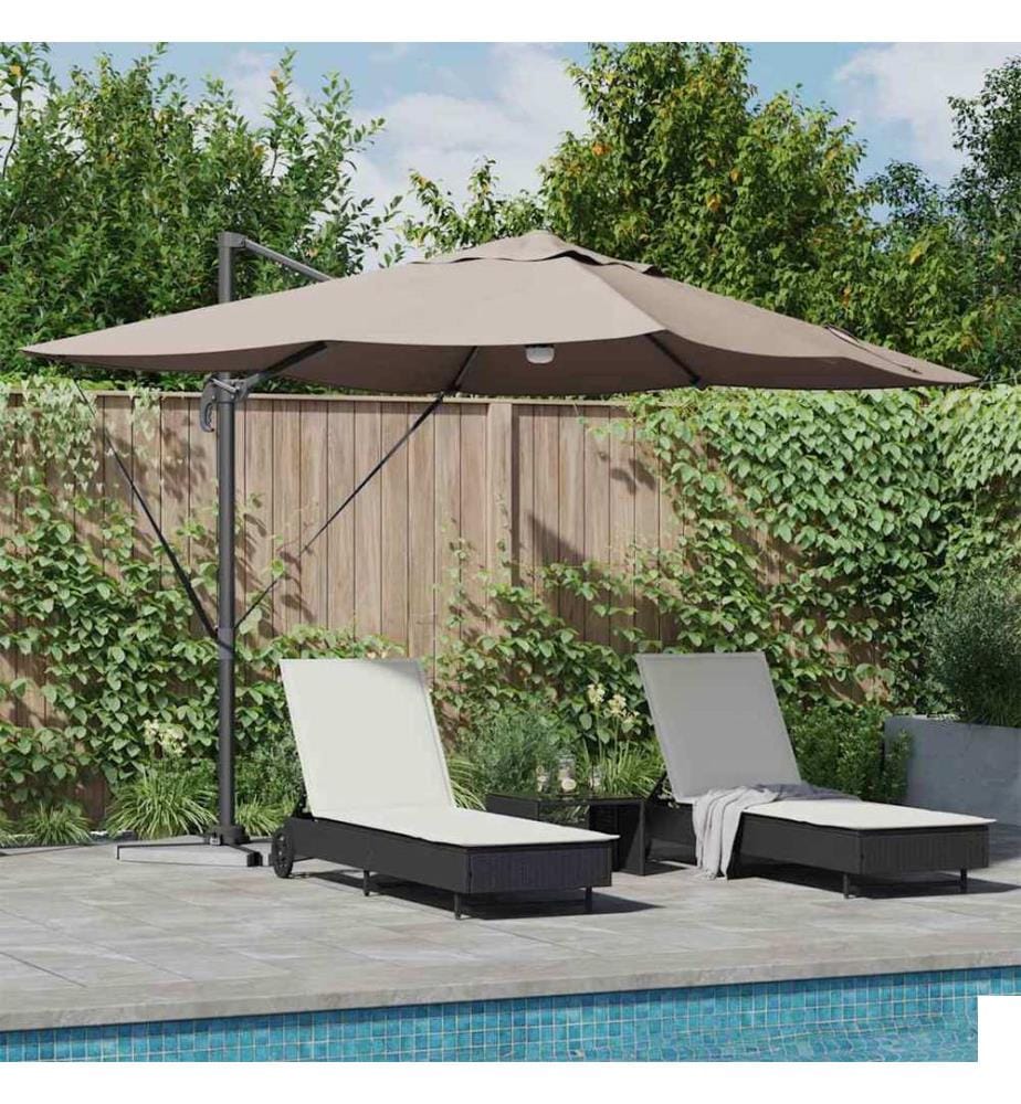 Parasol Taupe 351 x 250 x 253 cm Polyester et Aluminium