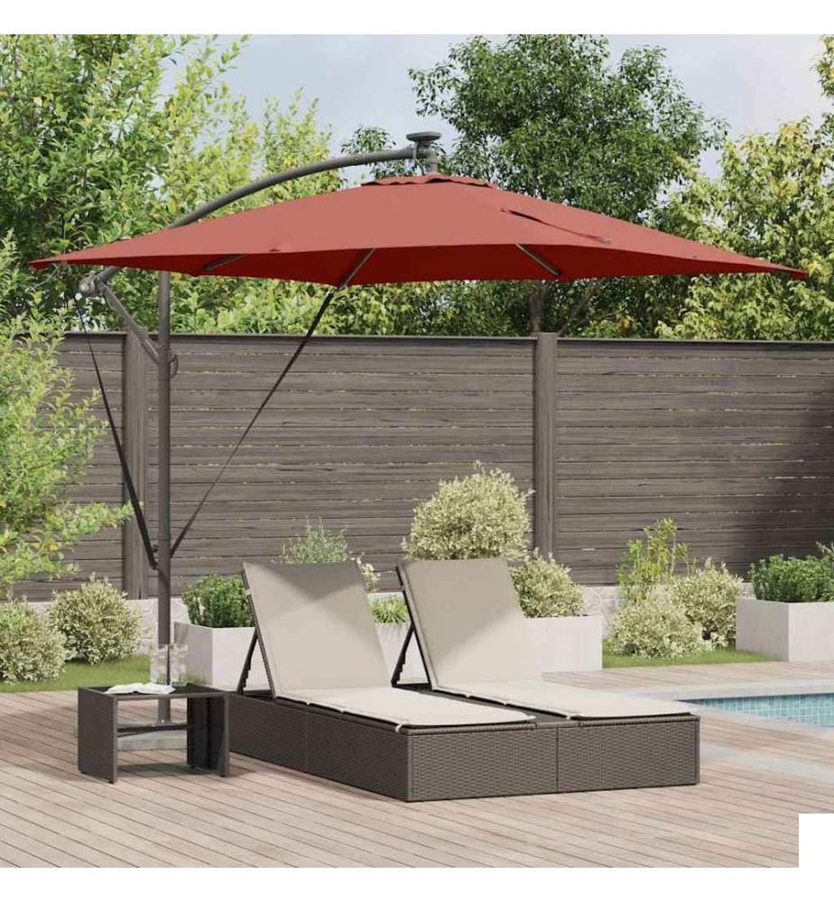 Parasol Terre cuite 249 x 249 x 250 cm Polyester et Aluminium