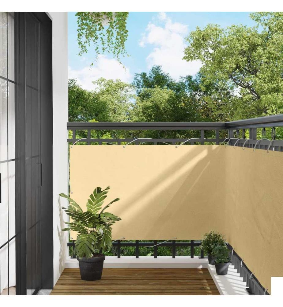 Écran de balcon Sable 100 x 600 cm Tissu Oxford