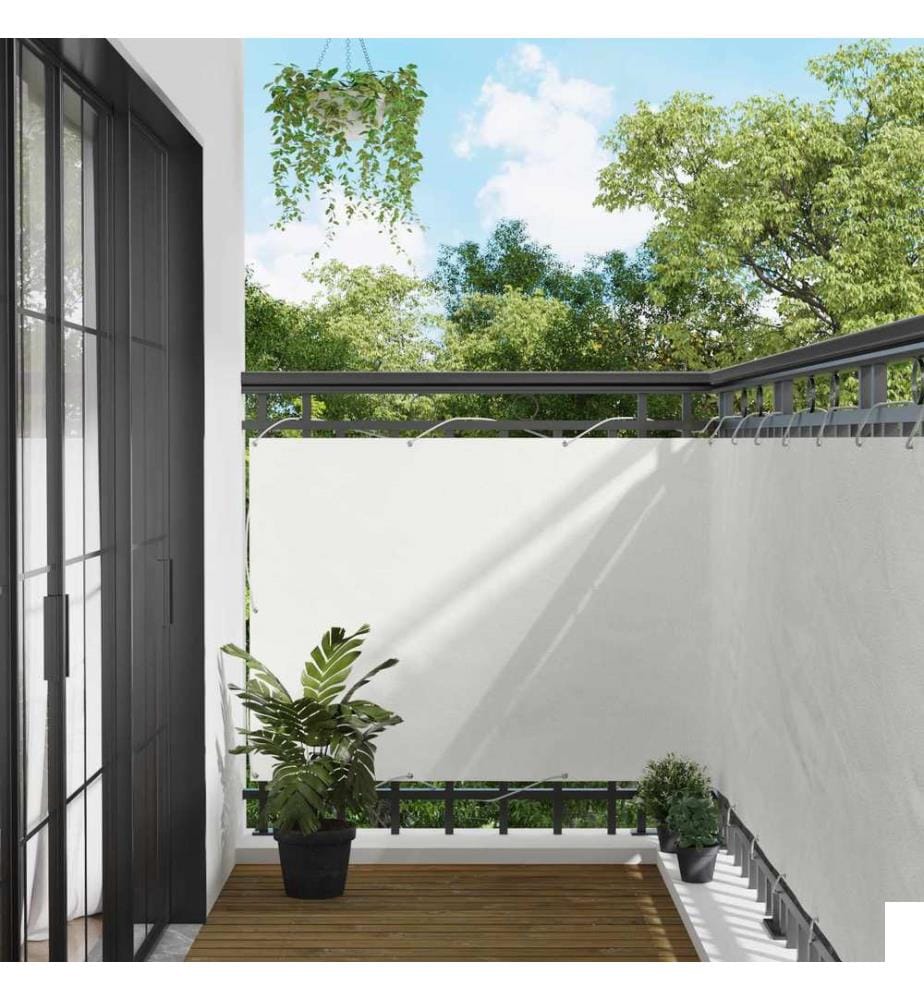 Écran de balcon Blanc 110 x 300 cm Tissu Oxford
