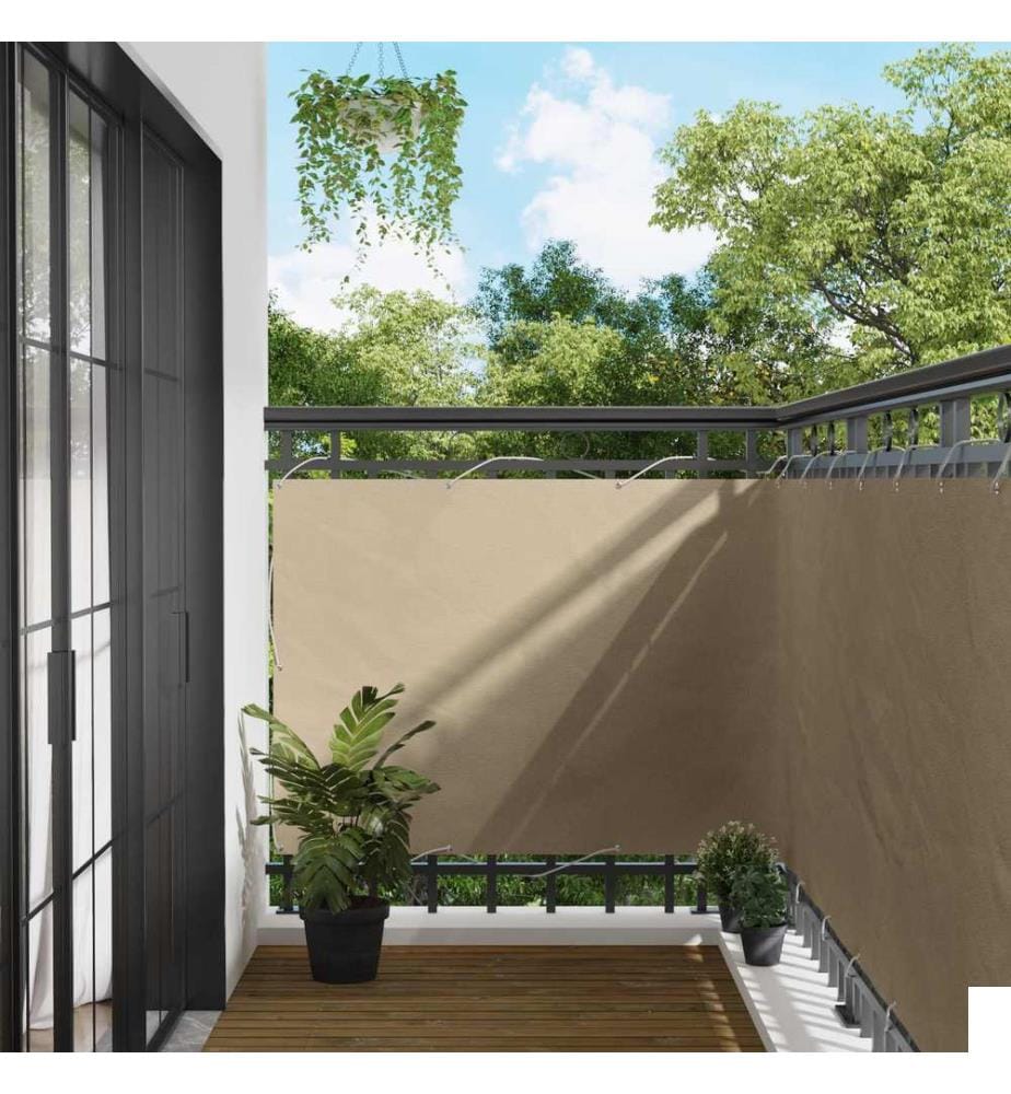 Écran de balcon Beige 110 x 200 cm Tissu Oxford