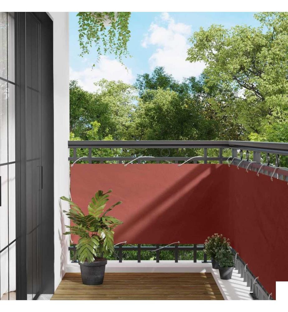 Écran de balcon Terre cuite 75 x 200 cm Oxford alu enduit de PU