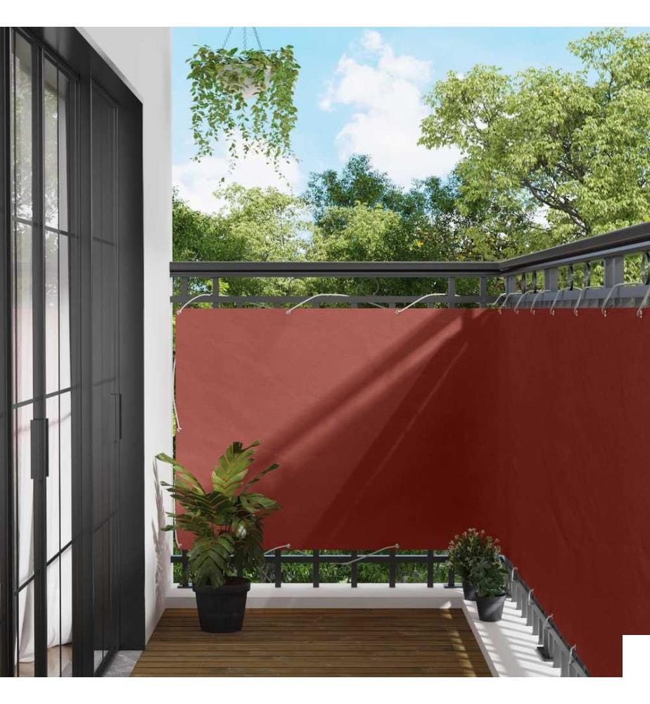 Écran de balcon Terre cuite 110 x 600 cm Tissu Oxford