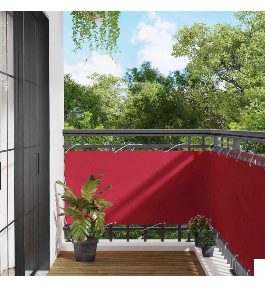 Écran de balcon Rouge 75 x 200 cm Oxford alu enduit de PU