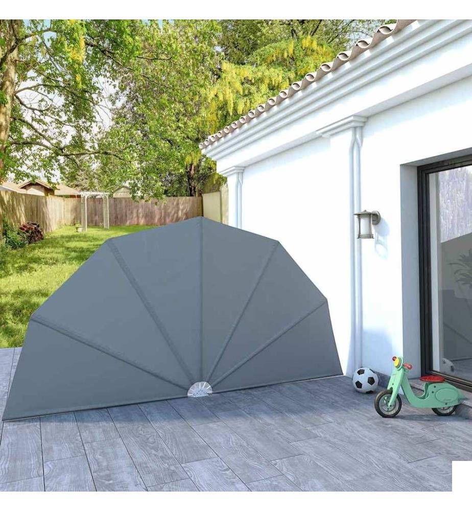 Auvent latéral pliable de terrasse Gris 200 cm