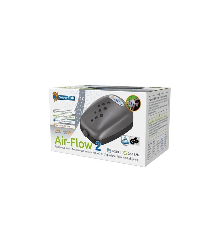 SuperFish - Pompe à air Air-Flow, 2 sorties