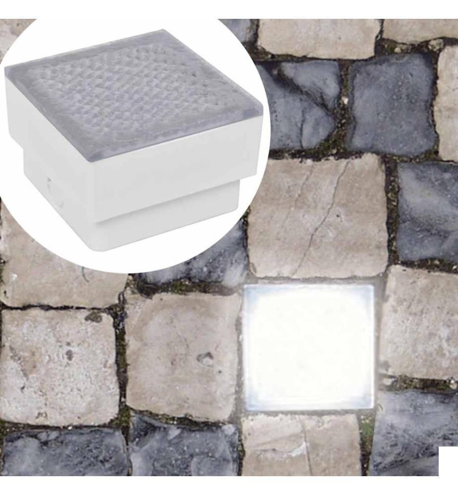 6 lampes LED d'éclairage incorporées au sol 100x100x68 mm
