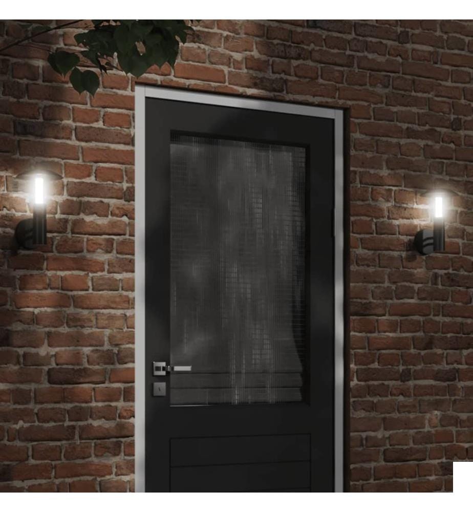 Applique murale d'extérieur noir acier inoxydable